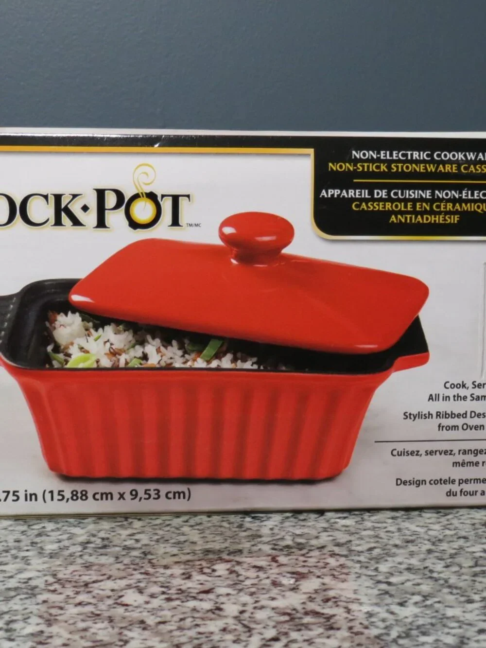 New Crock-Pot Red 2pc. Denhoff Non-Stick Stoneware Casserole Dish With Lid